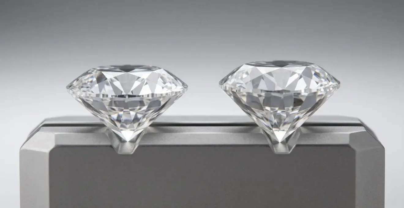 Zwei Diamanten im Querschnitt die den Unterschied zwischen idealem und zu tiefem Schliff zeigen