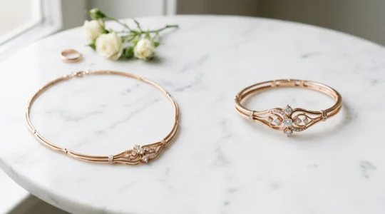 Wandelbares Schmuckstück für die Hochzeit, das durch clevere Mechanismen verschiedene Tragevarianten ermöglicht